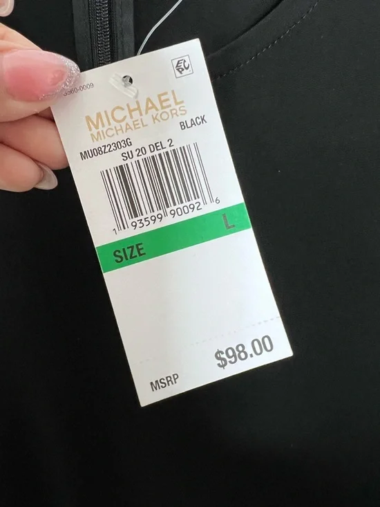 Michael Kors Dress Women’s Large Black Sheath Mini Versatile Stripe Hems B6 - Picture 3 of 9